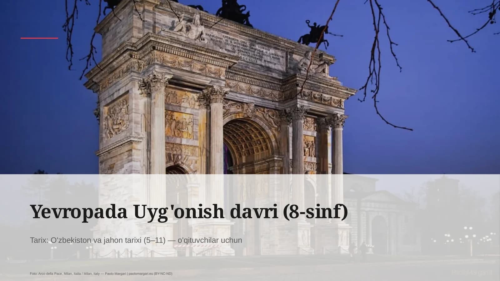 Yevropada Uyg'onish davri (8-sinf)