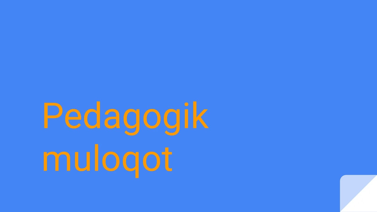 Pedagogik muloqot