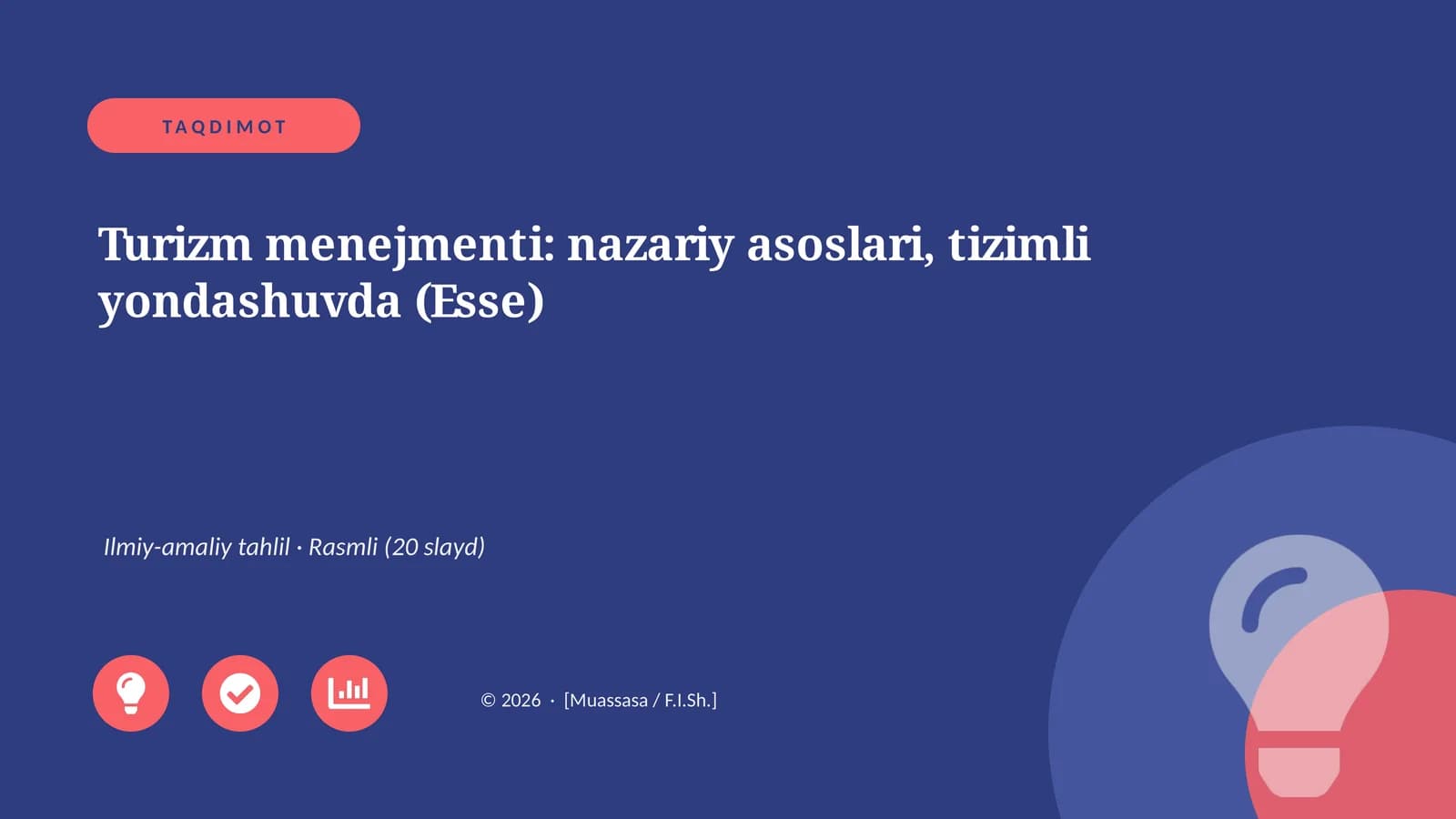 Turizm menejmenti: nazariy asoslari, tizimli yondashuvda (Esse)
