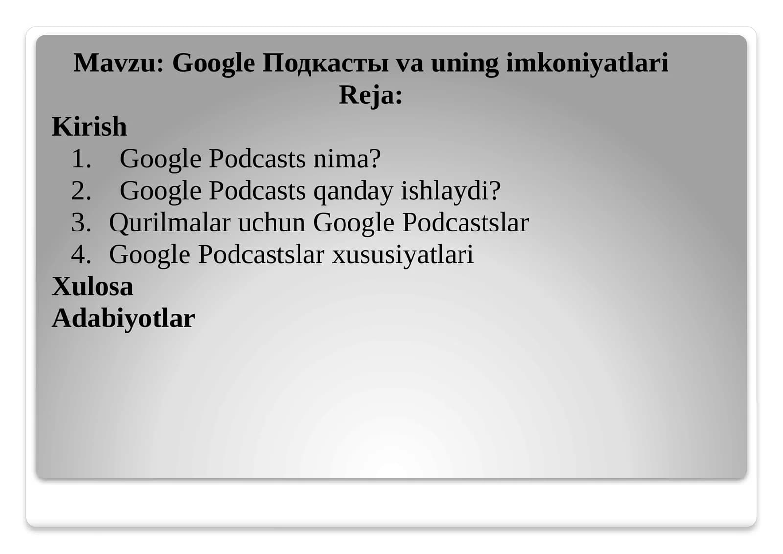 Google Podcastslar
