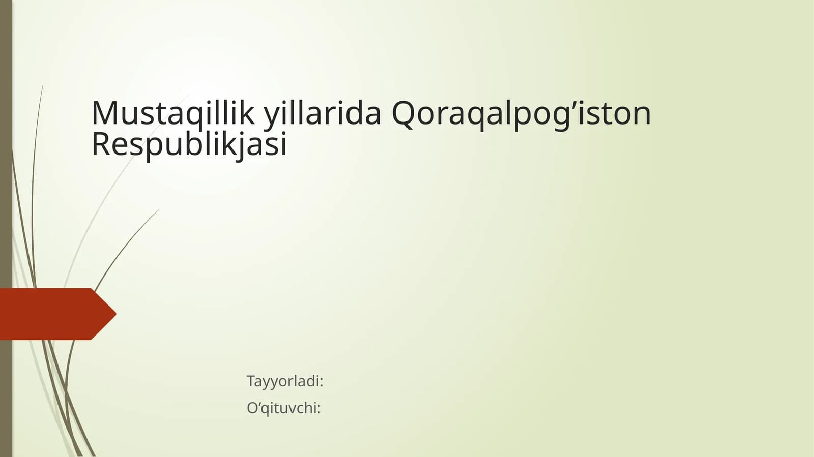 Mustaqillik yillarida Qoraqalpog’iston Respublikjasi