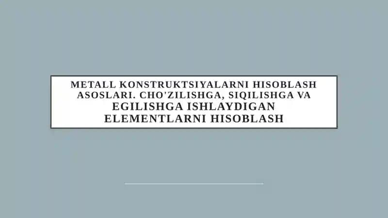 Metall konstruktsiyalar