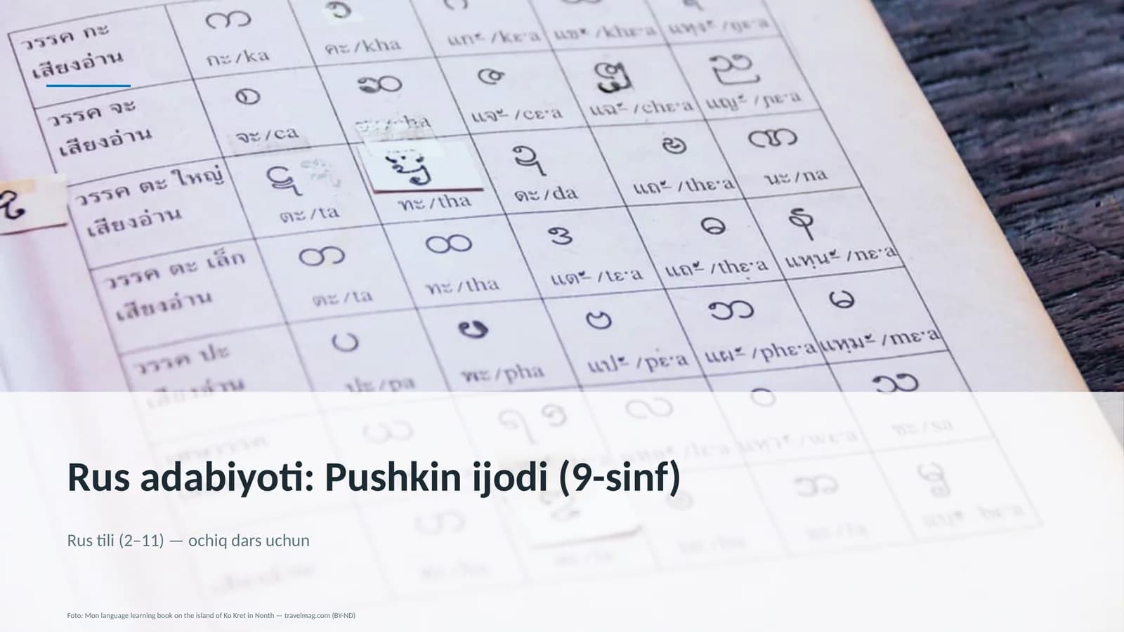 Rus adabiyoti: Pushkin ijodi (9-sinf)