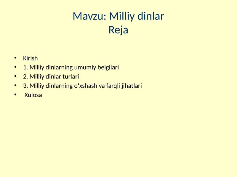 Milliy dinlar