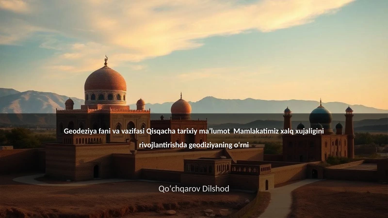 Geodeziya fani va vazifasi