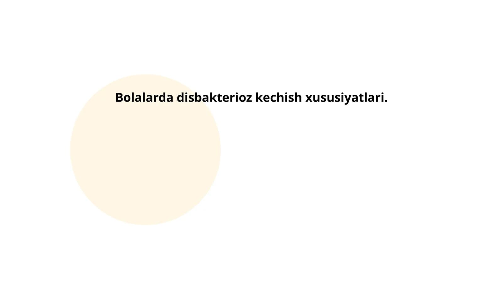 Bolalarda Disbakterioz Kechish Xususiyatlari