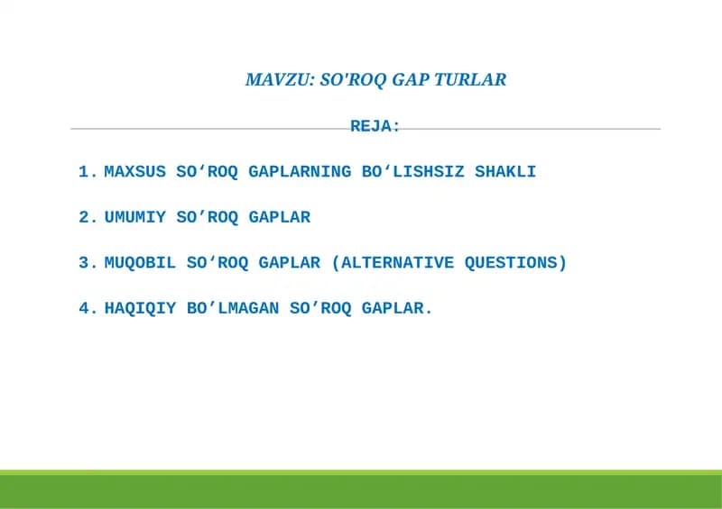 SO'ROQ GAPTURLAR