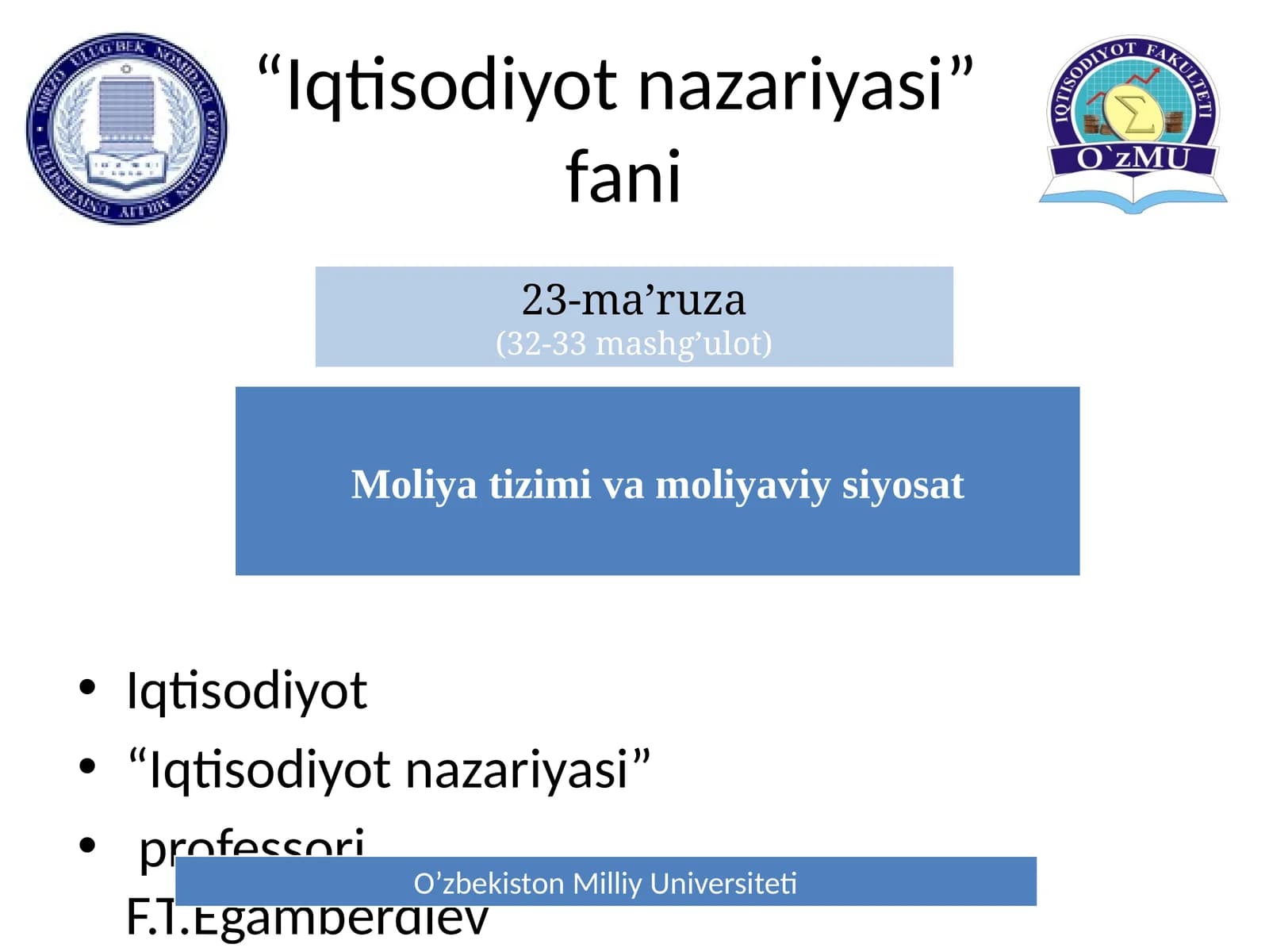 Iqtisodiyot nazariyasi