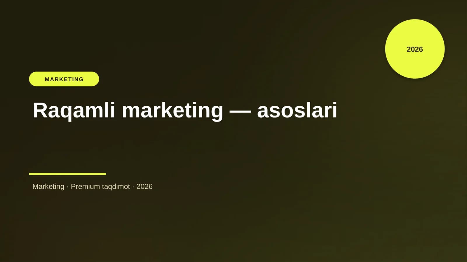 Raqamli marketing — asoslari