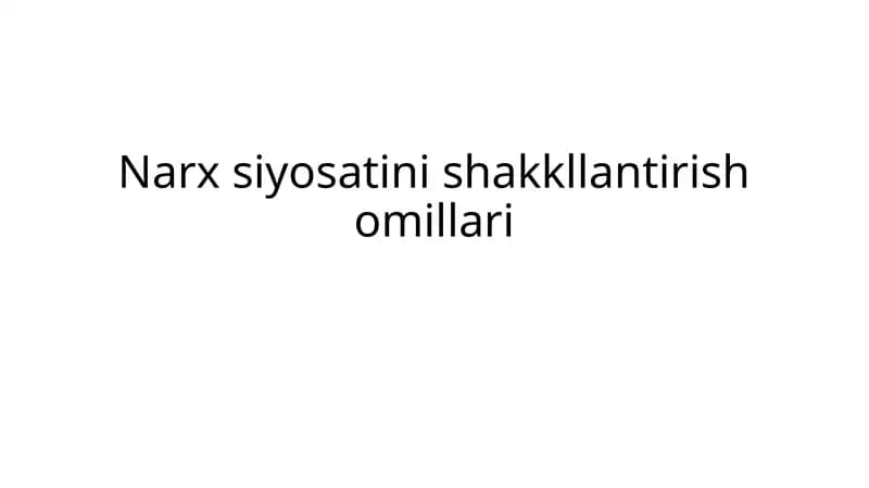 Narx siyosatini shakkllantirish omillari krossvord