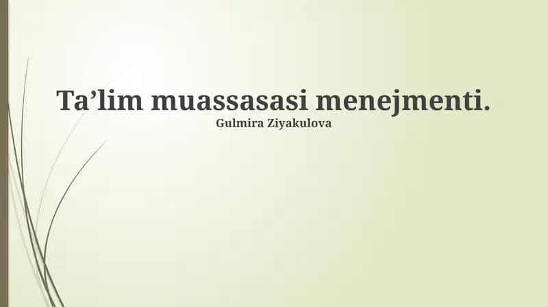 Ta'lim muassasasi menejmenti