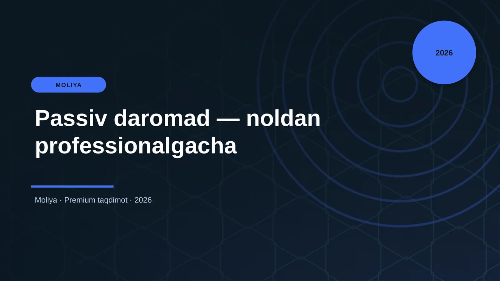 Passiv daromad — noldan professionalgacha