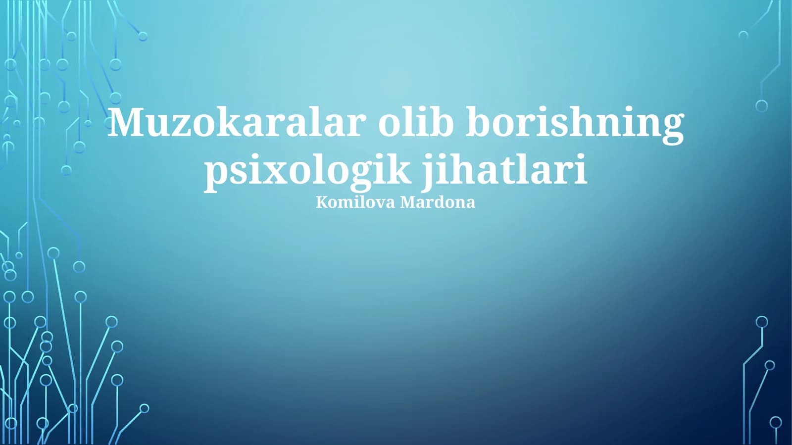 Muzokaralar olib borishning psixologik jihatlari