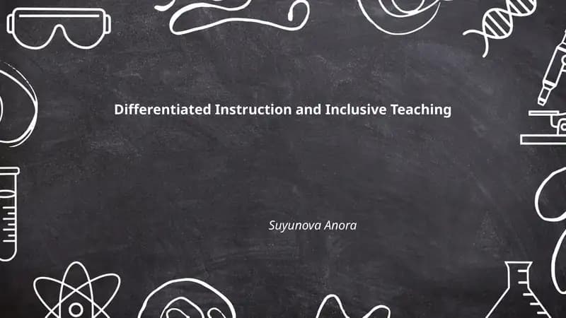 Differentiated Instruction and Inclusive Teaching