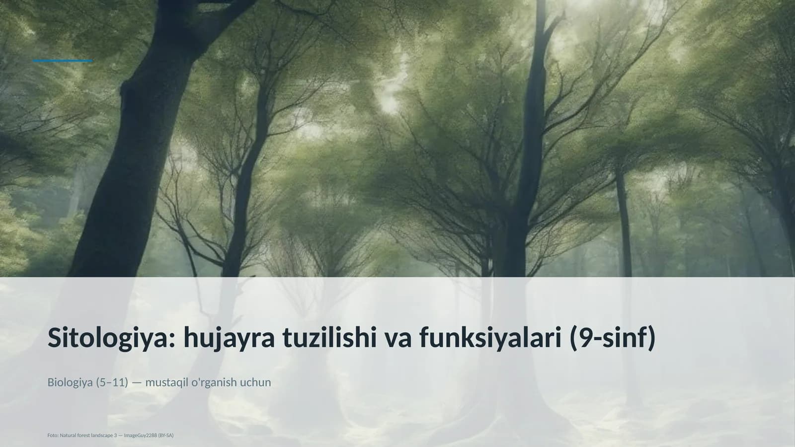 Sitologiya: hujayra tuzilishi va funksiyalari (9-sinf)