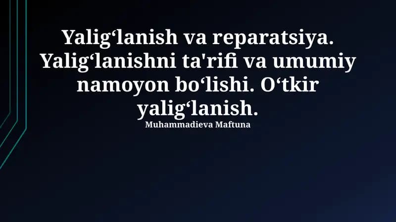 Yaligʻlanish va reparatsiya
