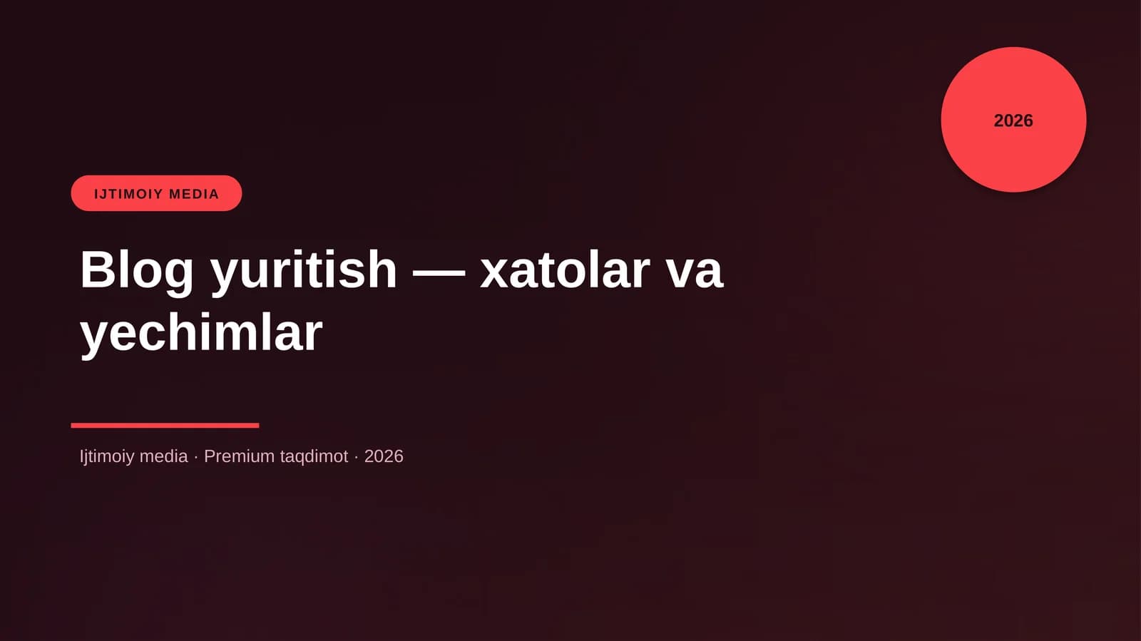 Blog Yuritish — Xatolar va Yechimlar