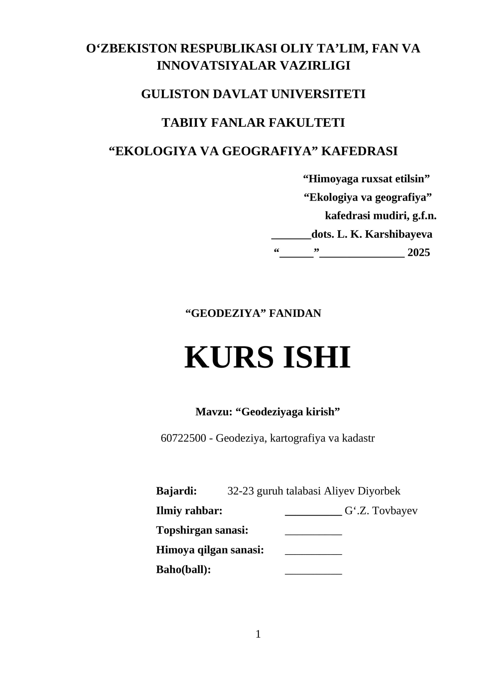 Geodeziyaga kirish