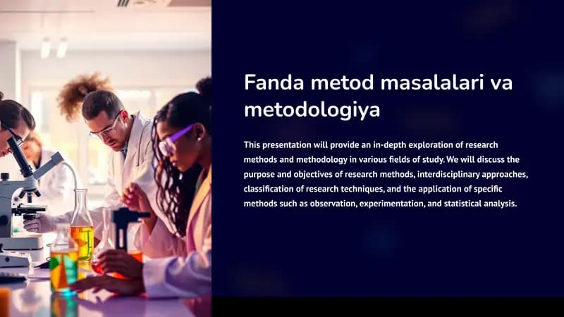 Fanda metod masalalari va metodologiya