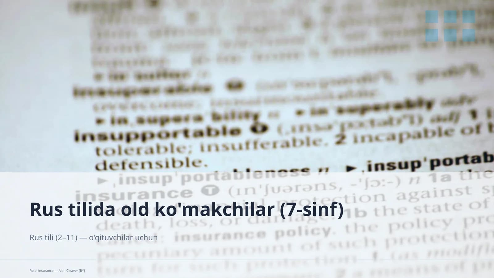 Rus tilida old ko'makchilar (7-sinf)
