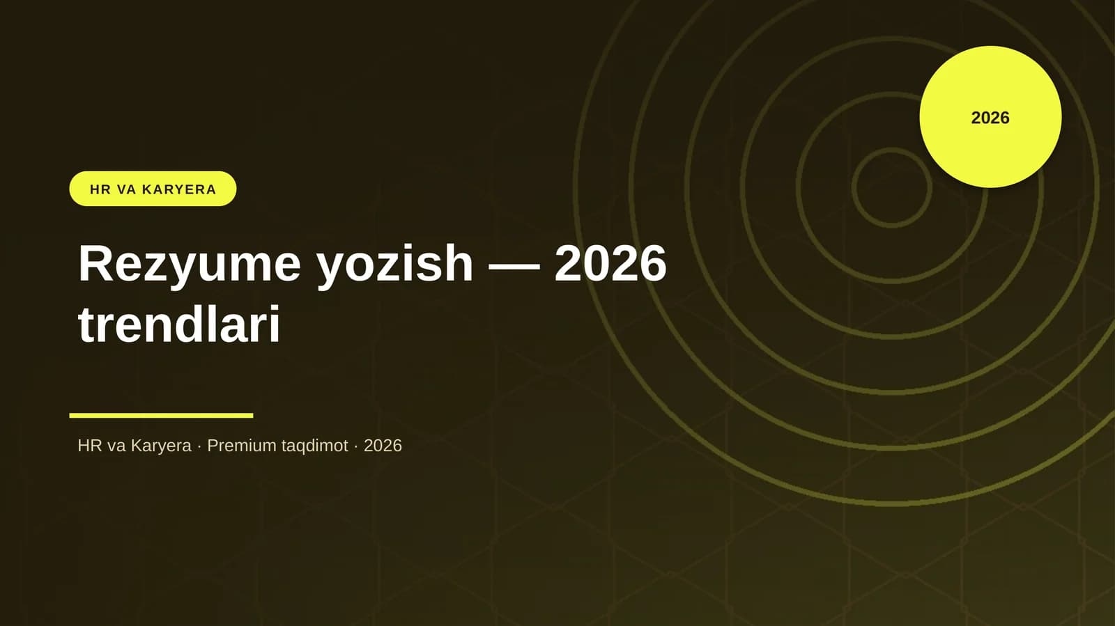Rezyume yozish — 2026 trendlari