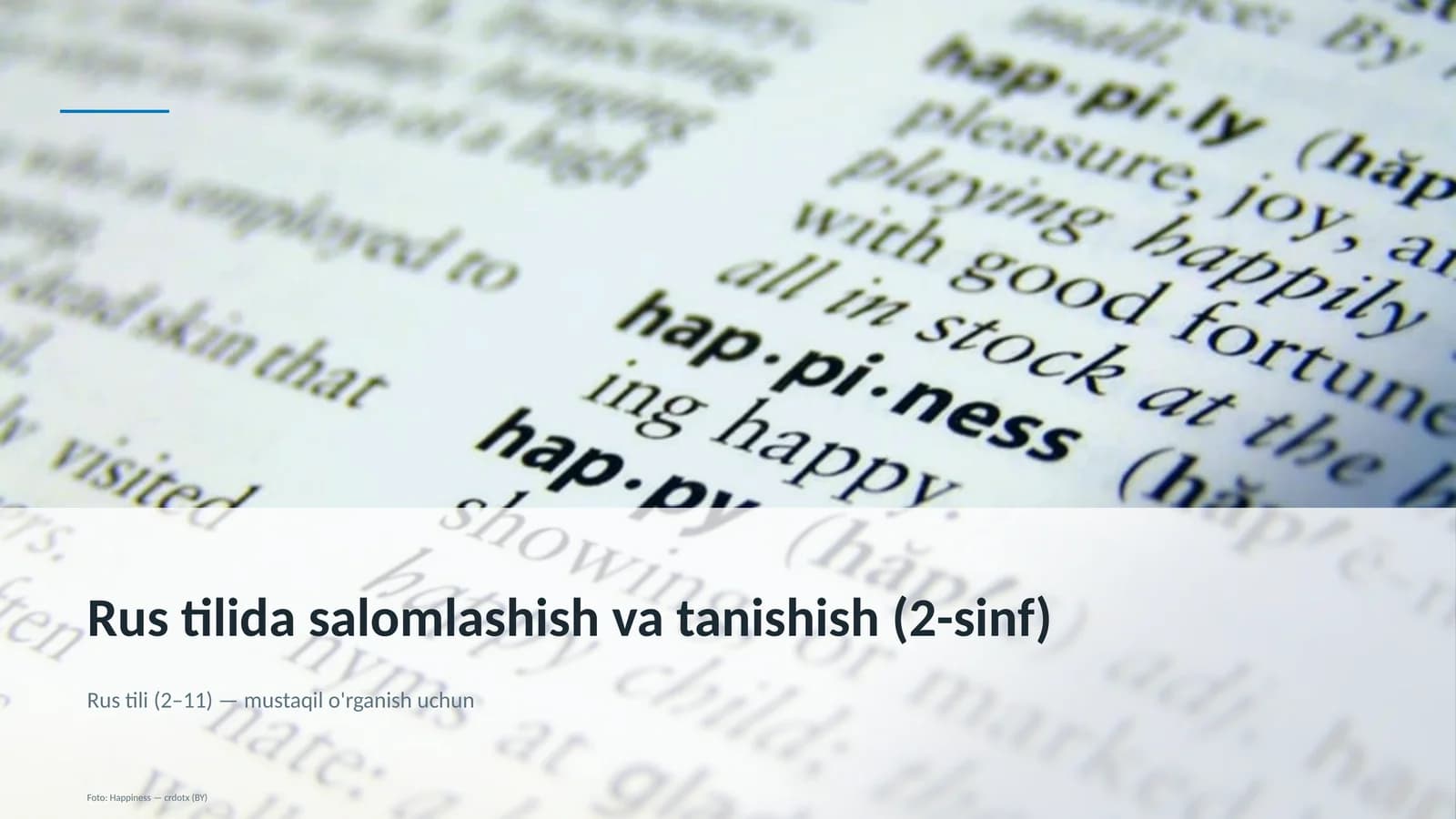 Rus tilida salomlashish va tanishish (2-sinf)