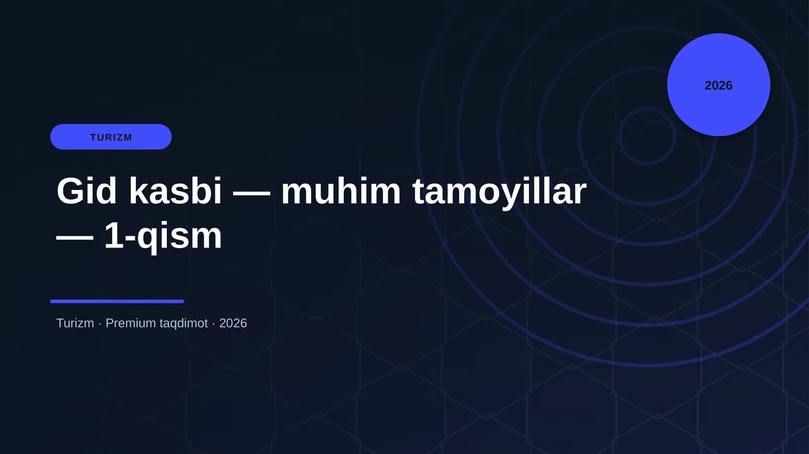 Gid kasbi — muhim tamoyillar — 1-qism