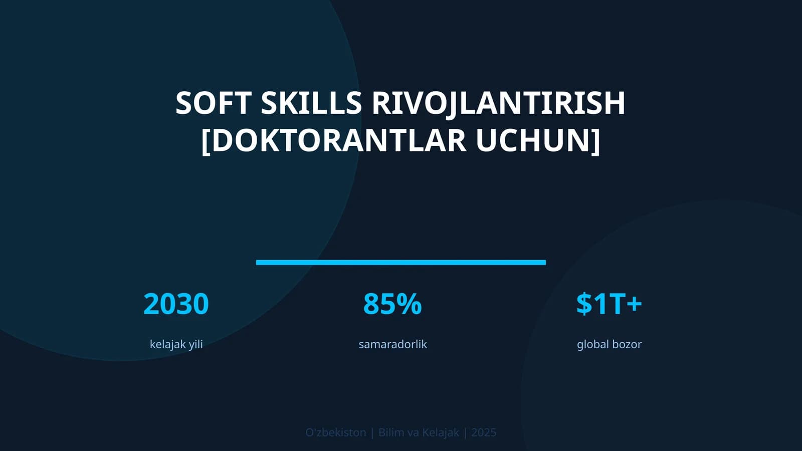 KIRISH: Soft skills rivojlantirish [doktorantlar uchun]