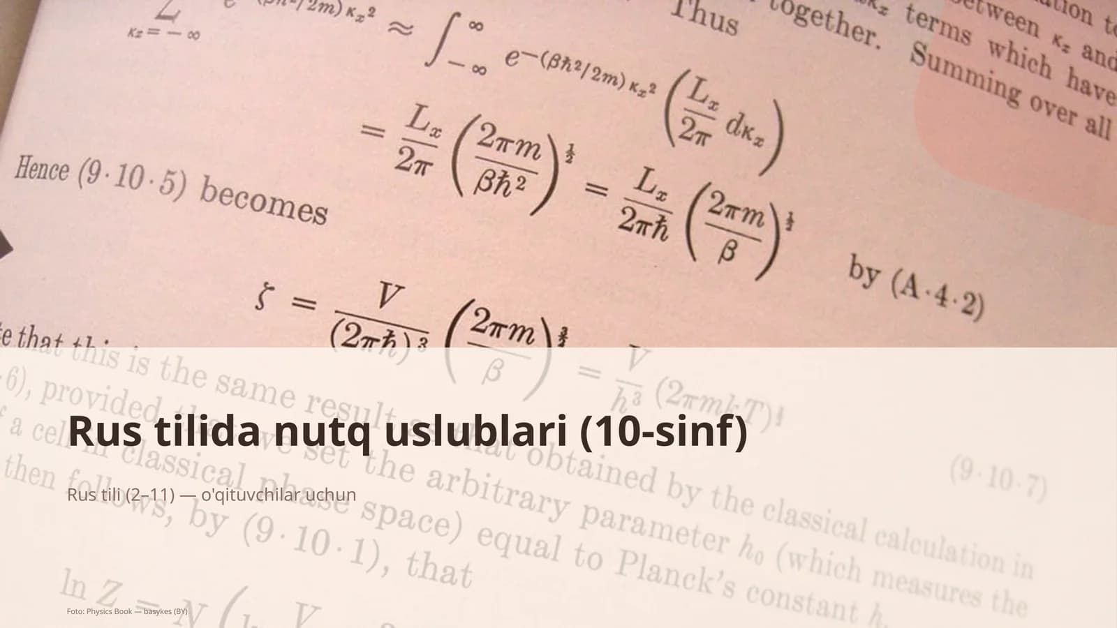 Rus tilida nutq uslublari (10-sinf)