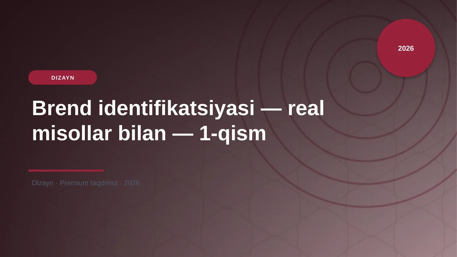 Brend identifikatsiyasi — real misollar bilan — 1-qism