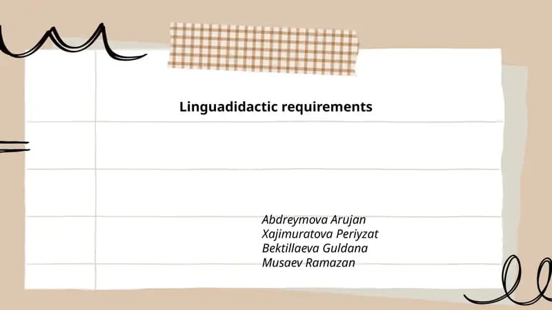 Linguadidactic requirements