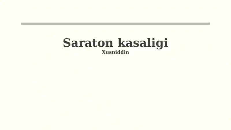 Saraton kasaligi