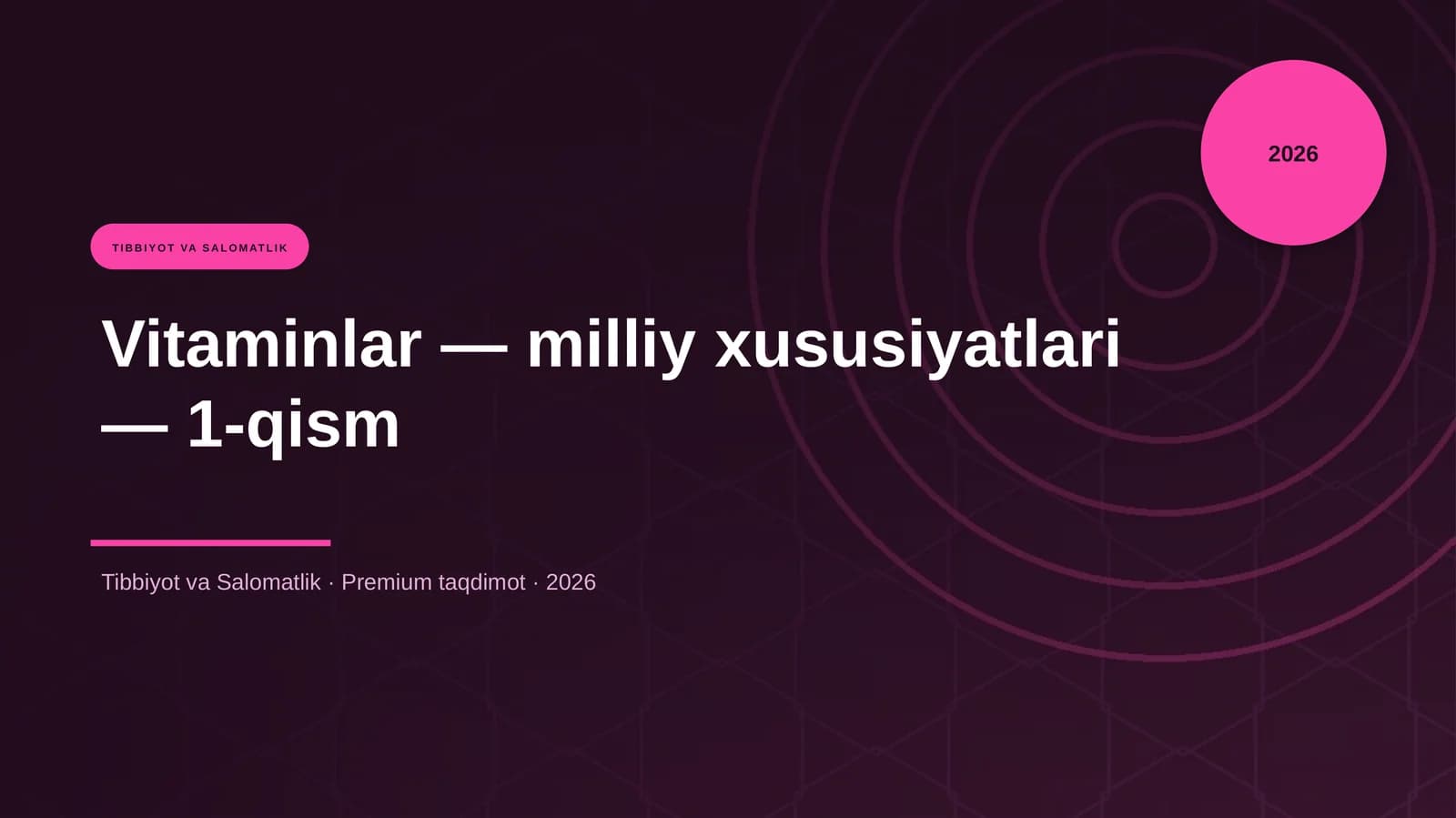 Vitaminlar — milliy xususiyatlari — 1-qism