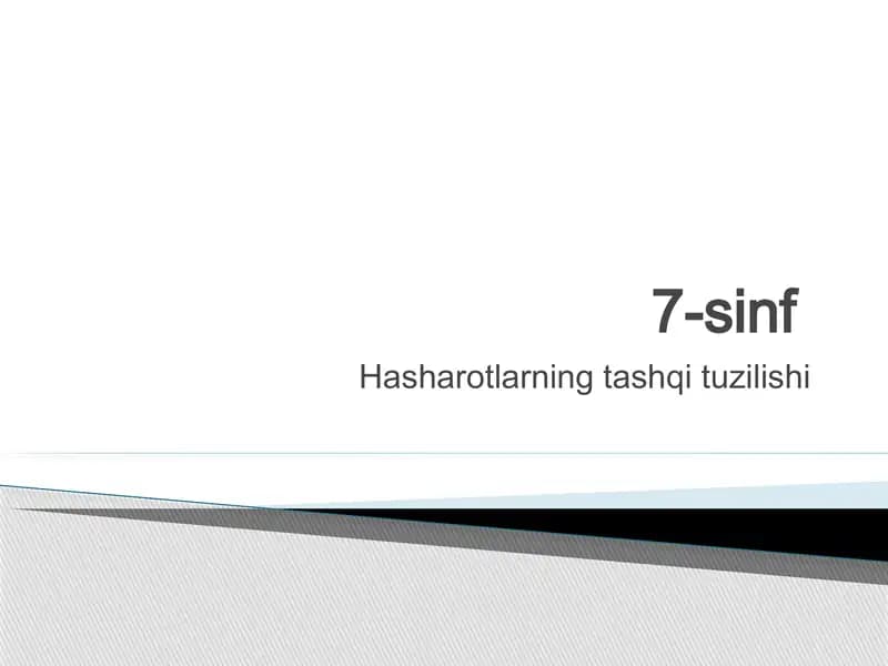 Hasharotlarning tashqi tuzilishi