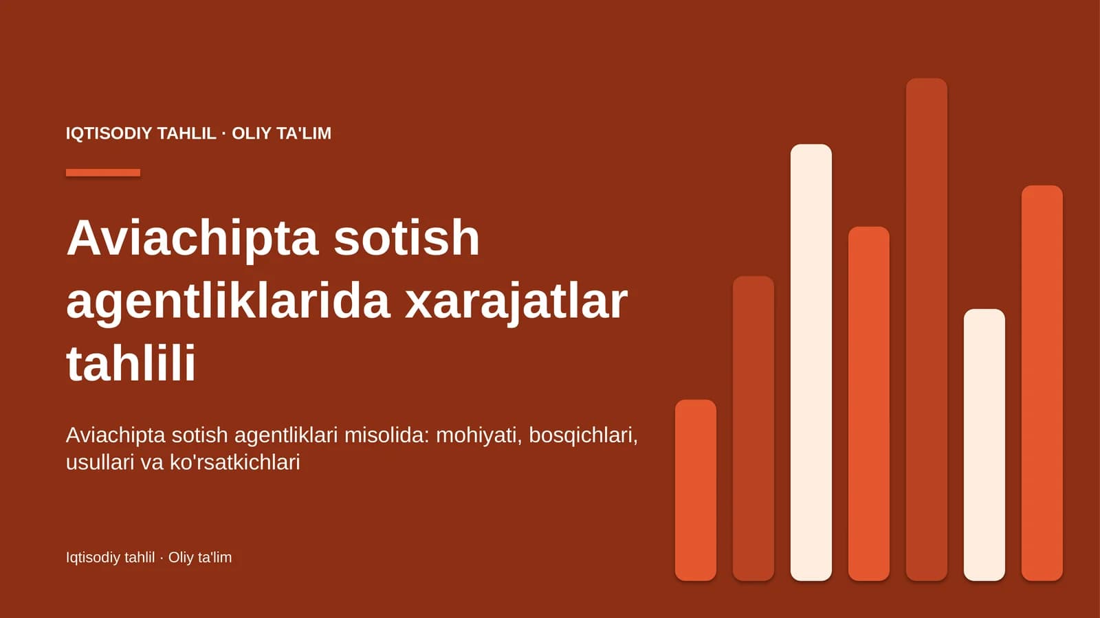 Aviachipta sotish agentliklarida xarajatlar tahlili