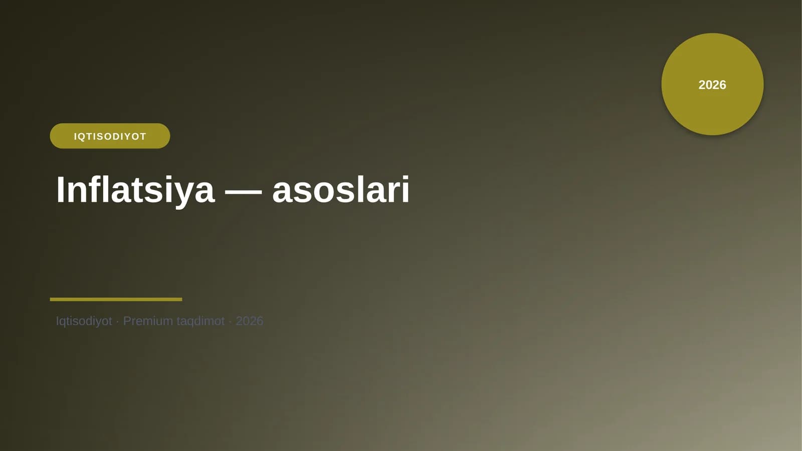 Inflatsiya — asoslari