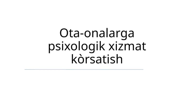 Oilaviy Psixologik Yordam
