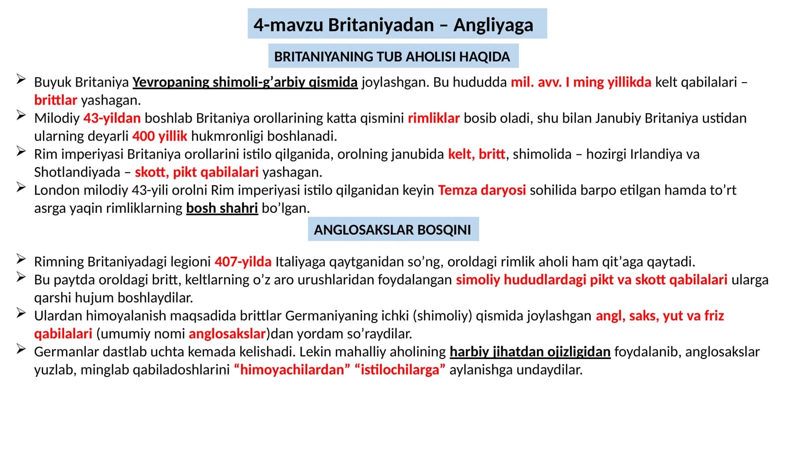Britaniyadan –Angliyaga