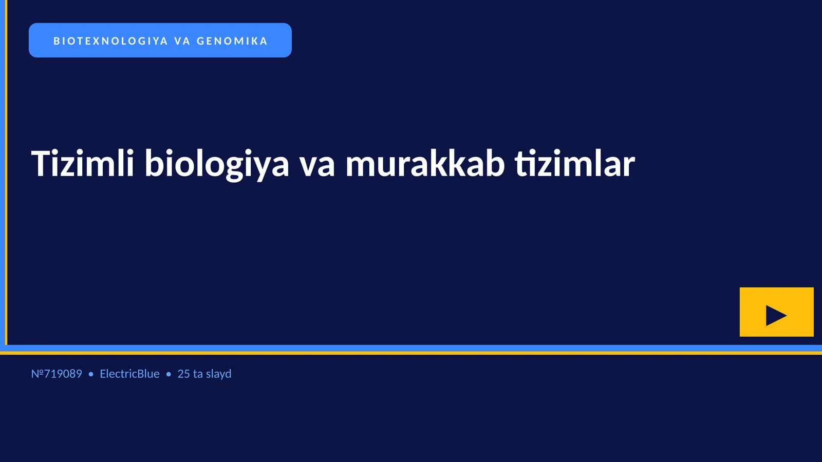 BIOTEXNOLOGIYA VA GENOMIKA