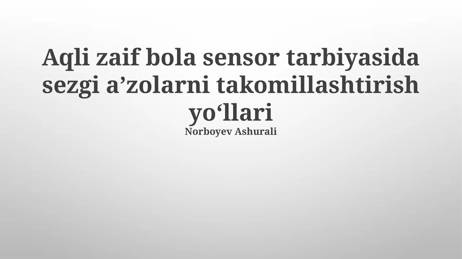 Sensor Idrokning O'ziga Xos Xususiyatlari