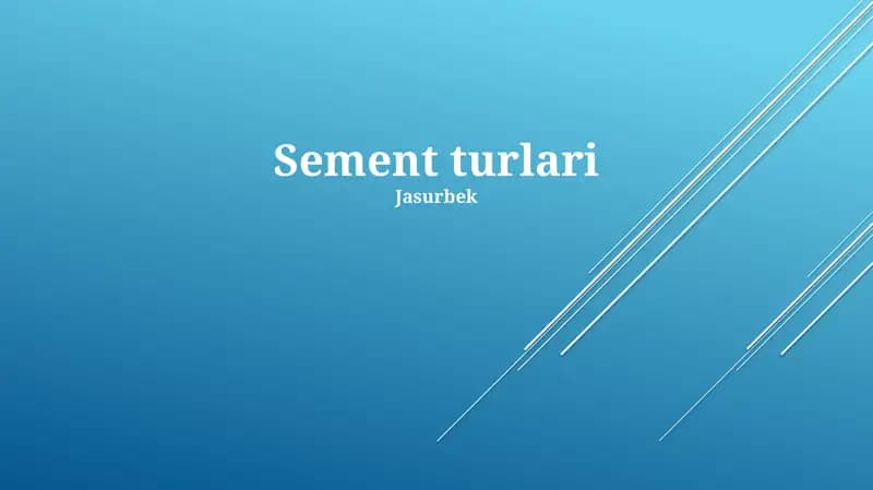 Sement turlari