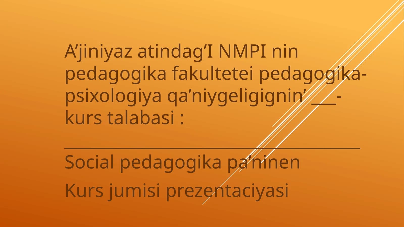 Social-pedagogika paninen kurs jumisi slaydi