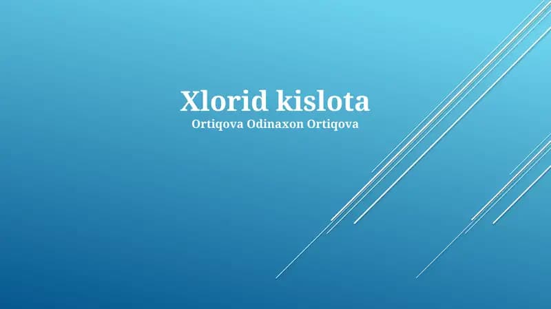 Xlorid kislota