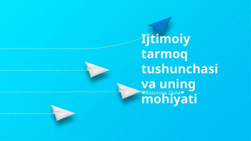 Ijtimoiy tarmoq tushunchasi va uning mohiyati
