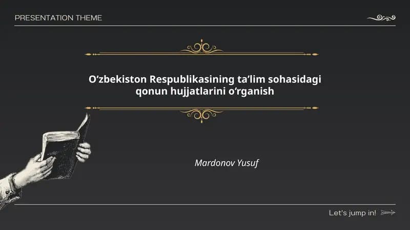 Ta'lim to'g'risidagi qonun va uning asosiy tamoyillari