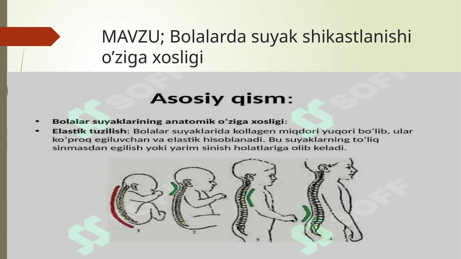 Bolalarda suyak shikastlanishi o’ziga xosligi