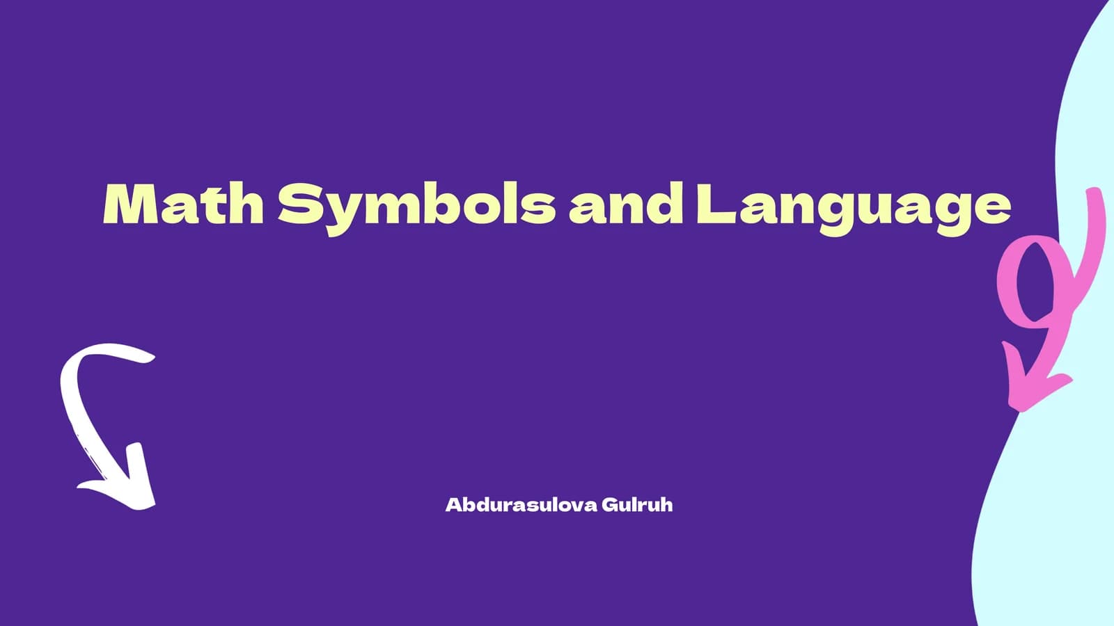 Math Symbols and Language