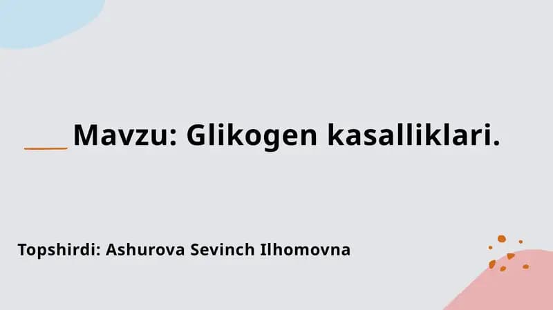 Glikogenkasalliklari