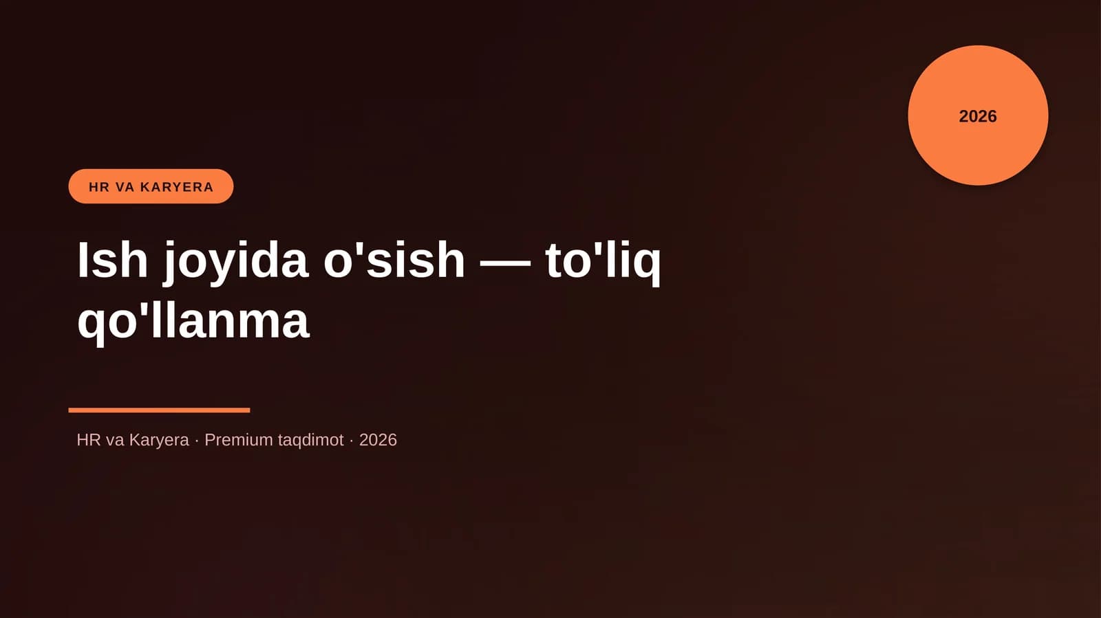 Ish joyida o'sish — to'liq qo'llanma
