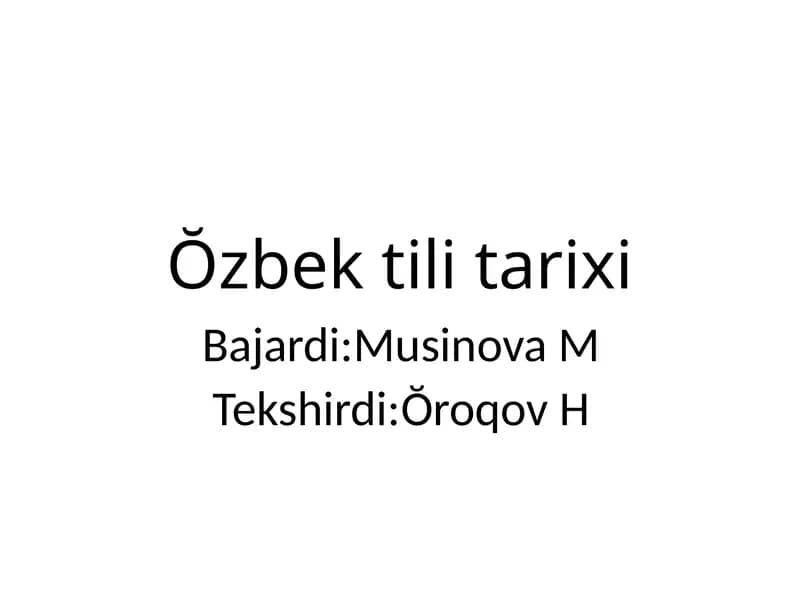 Ŏzbektili tarixi